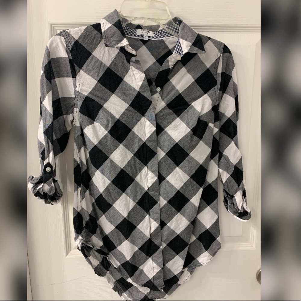Black and white button down